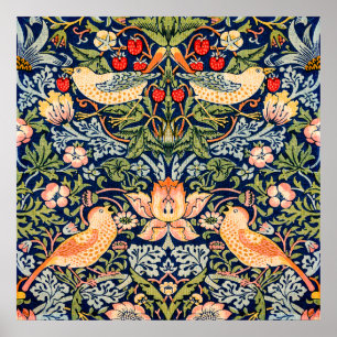 Strawberry Thief Pattern Poster von William Morris