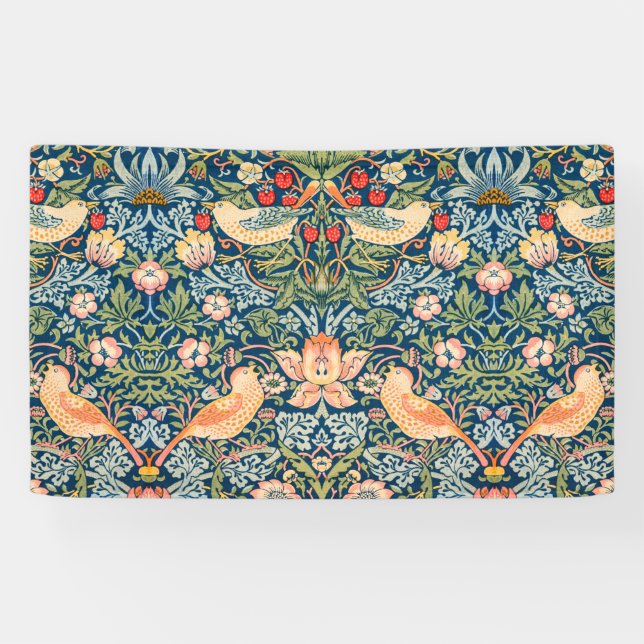 Strawberry Thief (von William Morris) Banner (Horizontal)