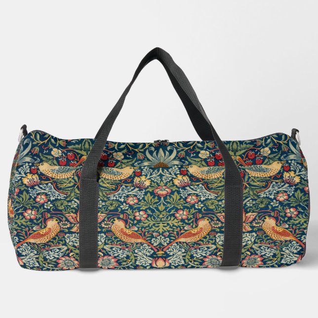 Strawberry Thief von William Morris Duffle Bag (Vorderseite)