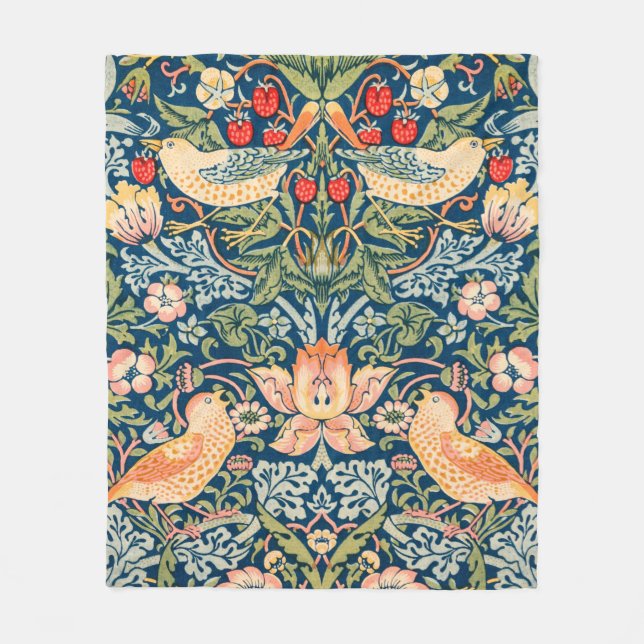 Strawberry Thief (von William Morris) Fleecedecke (Vorderseite)