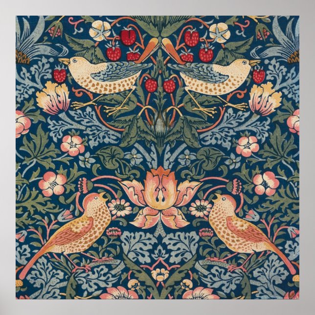 Strawberry Thief von William Morris Poster (Vorne)