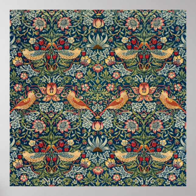 Strawberry Thief von William Morris Poster (Vorne)