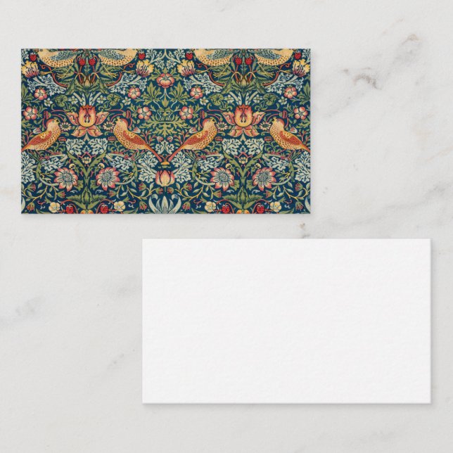 Strawberry Thief von William Morris Visitenkarte (Vorne/Hinten)