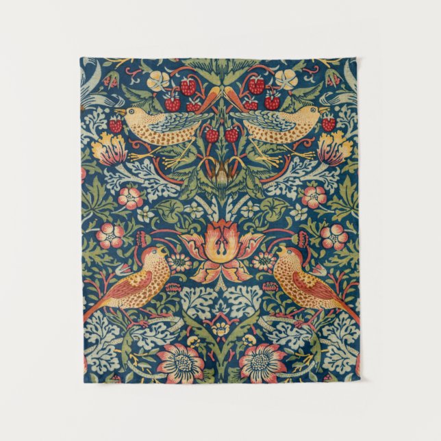 Strawberry Thief von William Morris Wandteppich (Vorderseite)