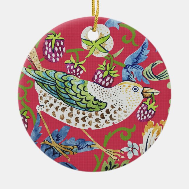 Strawberry Thief William Morris Keramik Ornament (Vorne)