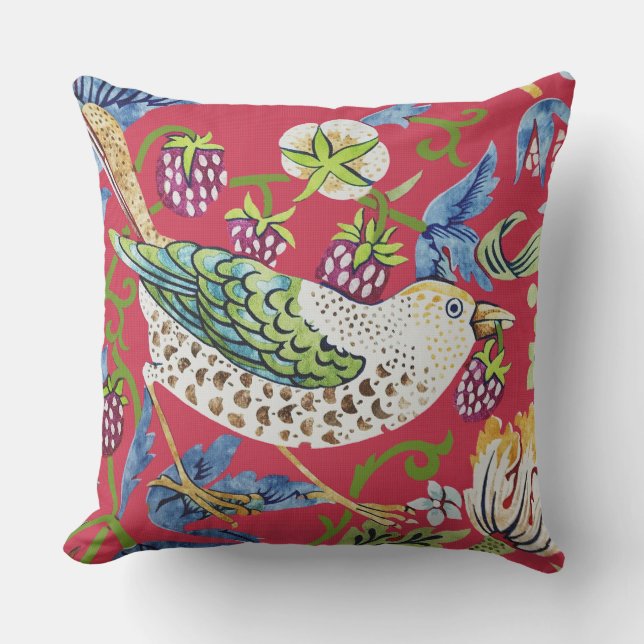 Strawberry Thief William Morris Kissen (Vorderseite)