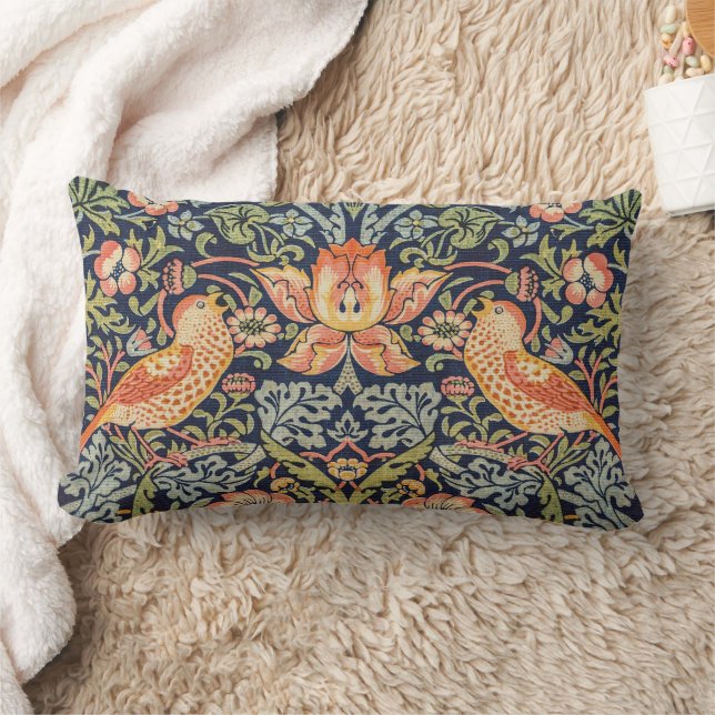 Strawberry Thief William Morris Lumbar Pillow Lendenkissen (Decke)