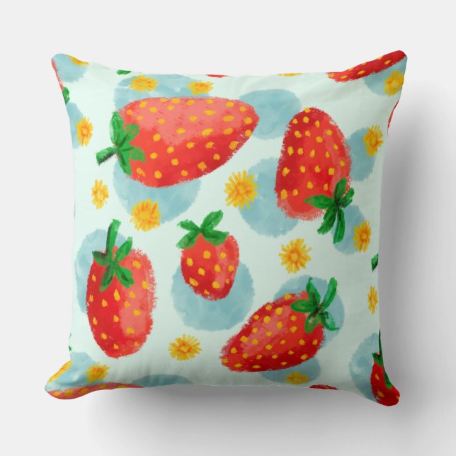 Strawberry Throw Pillow Kissen (Vorderseite)