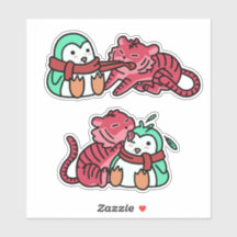 Strawberry Tiger & Mint Pinguin Sticker Pack ver.1