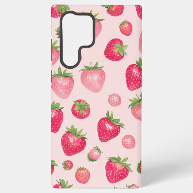 Strawberry Time Sweet Berry Pattern Phone Case Samsung Galaxy Hülle (Rückseite)