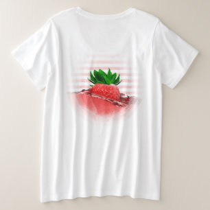 Strawberry Trendy White Color Template anpassen Große Größe T-Shirt