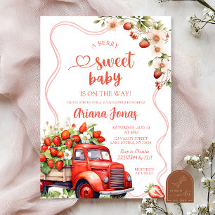 Strawberry Trucks Summer Baby Dusche Einladung