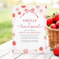 Strawberry Two Sweet 2nd Bow Girl's Birthday