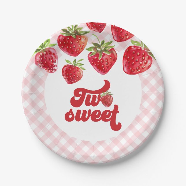 Strawberry Two Sweet Birthday Paper Teller (Vorderseite)