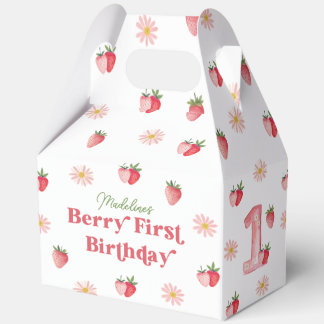 Strawberry und Daisy Berry Erster Geburtstag Geschenkschachtel