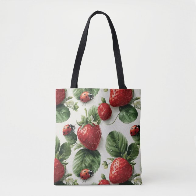 Strawberry und Ladybug Seamless Pattern (Vorderseite)