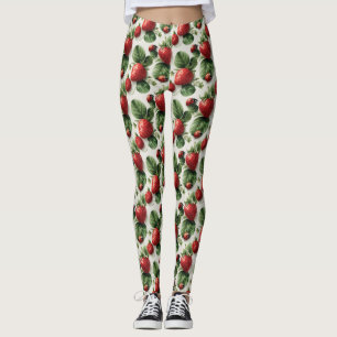 Strawberry und Ladybug Seamless Pattern Leggings