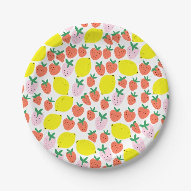 Strawberry- und Lemon Paper-Teller Pappteller (Vorderseite)