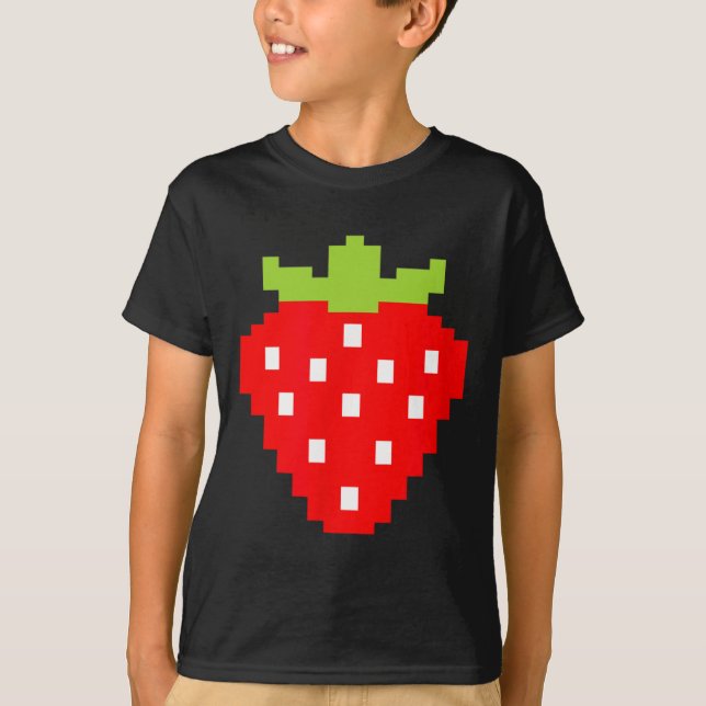 Strawberry Video Game Player 1 T-Shirt (Vorderseite)