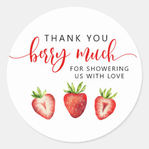 Strawberry Vielen Dank Berry Much Baby Dusche Gefa Runder Aufkleber
