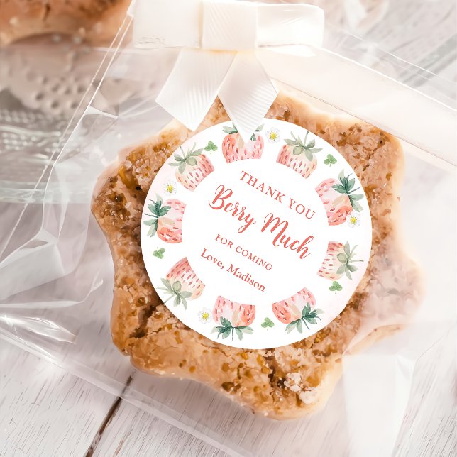 Strawberry Vielen Dank Berry Much Runder Aufkleber (Von Creator hochgeladen)