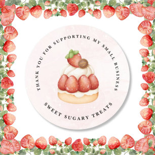 Strawberry Vielen Dank Business Sticker