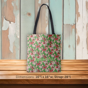 Strawberry Vine Pattern Tote Bag