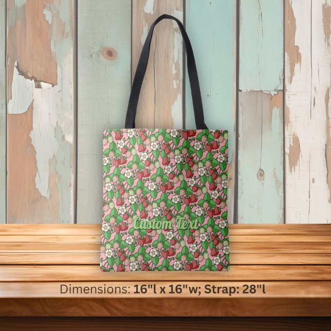 Strawberry Vine Pattern Tote Bag (Von Creator hochgeladen)