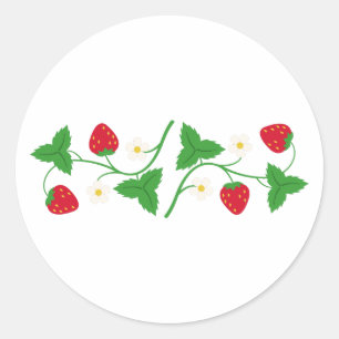 Strawberry Vine Runder Aufkleber