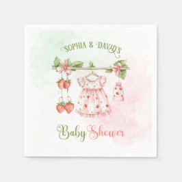 Strawberry Vintag Girl Baby Dusche Serviette