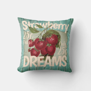 Strawberry Vintage Träume retro alt und Textur Kissen