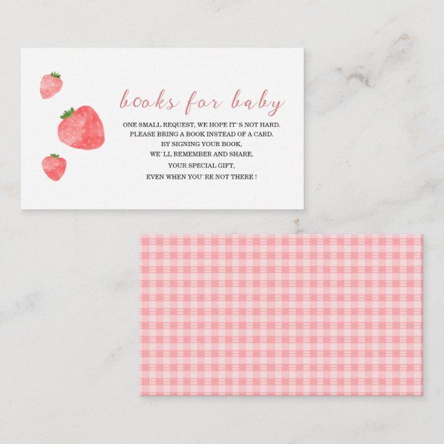 Strawberry Wassercolor Babyduschbücher für Kinder Begleitkarte (Vorne/Hinten)