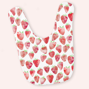 Strawberry Watercolor Babylätzchen