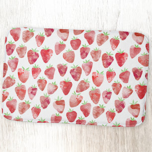 Strawberry Watercolor Badematte