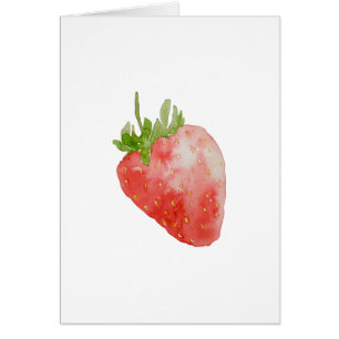 Strawberry Watercolor Druckgrüßkarte