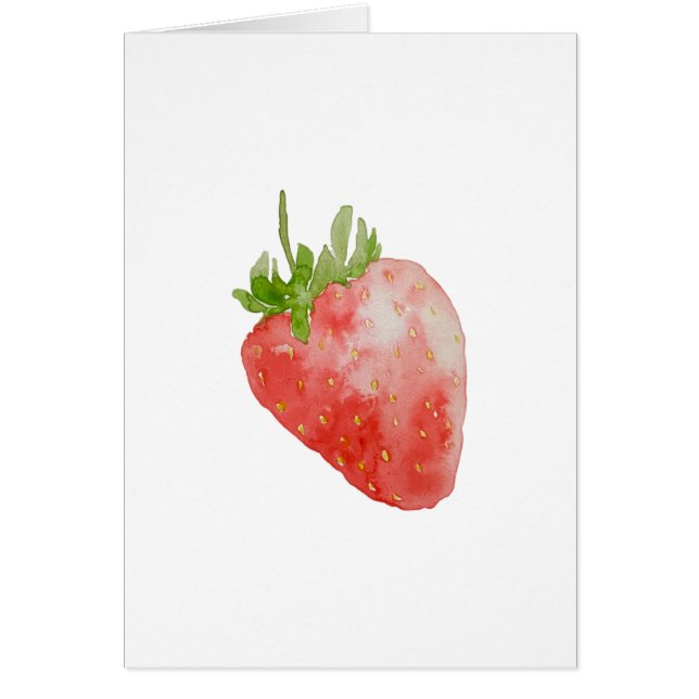 Strawberry Watercolor Druckgrüßkarte (Vorne)