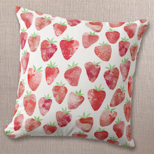 Strawberry Watercolor Kissen