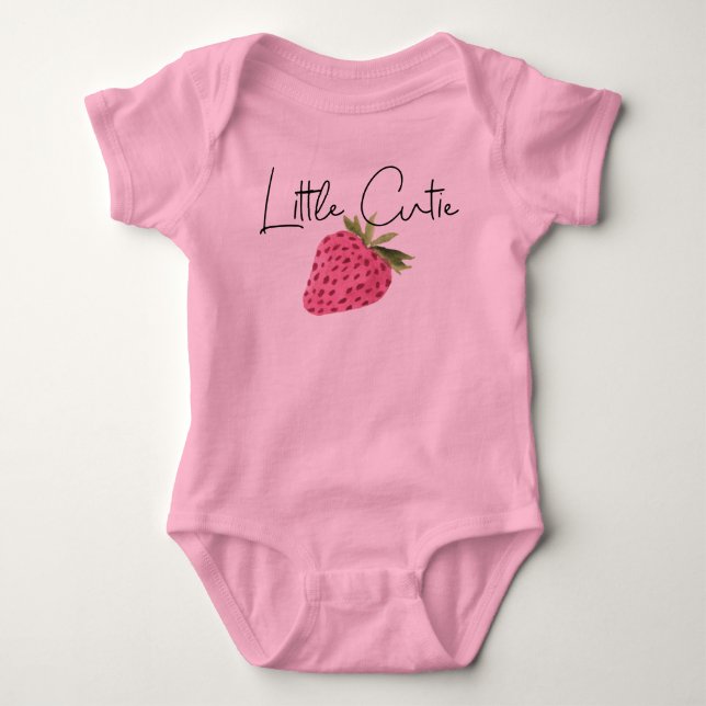 Strawberry Watercolor Kleine Süsse Baby Bodysuit Strampler (Vorderseite)