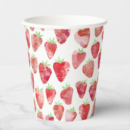 Strawberry Watercolor Pappbecher
