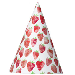 Strawberry Watercolor Partyhütchen