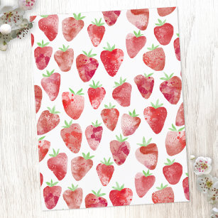 Strawberry Watercolor Postkarte