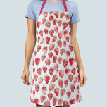 Strawberry Watercolor Schürze<br><div class="desc">Das süße,  lustige und fruchtige Erdbeerdesign in Aquarellfarbe. Ideal für Ihren Lieblingskoch,  Koch oder Bäcker. Original Kunst von Nic Squirrell</div>