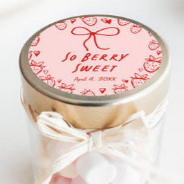 Strawberry Whimsical Coquette Bow Girls Geburtstag Runder Aufkleber