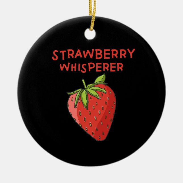 Strawberry Whisperer Keramik Ornament (Vorne)