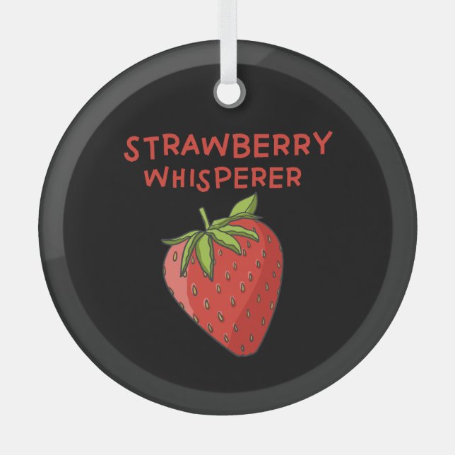 Strawberry Whisperer Ornament Aus Glas (Vorderseite)