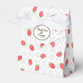 Strawberry White Favor Box Geschenkschachtel