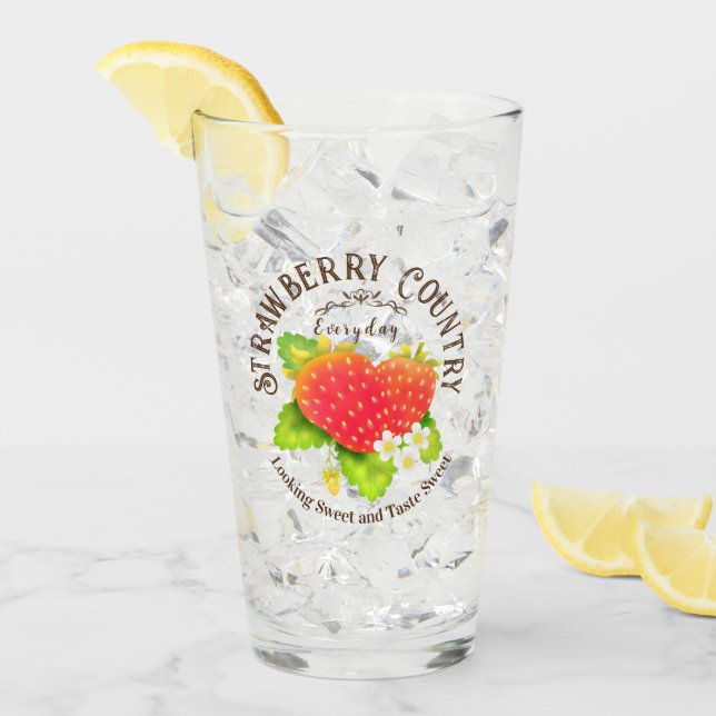 Strawberry White Glas (Vorderseite Ice)