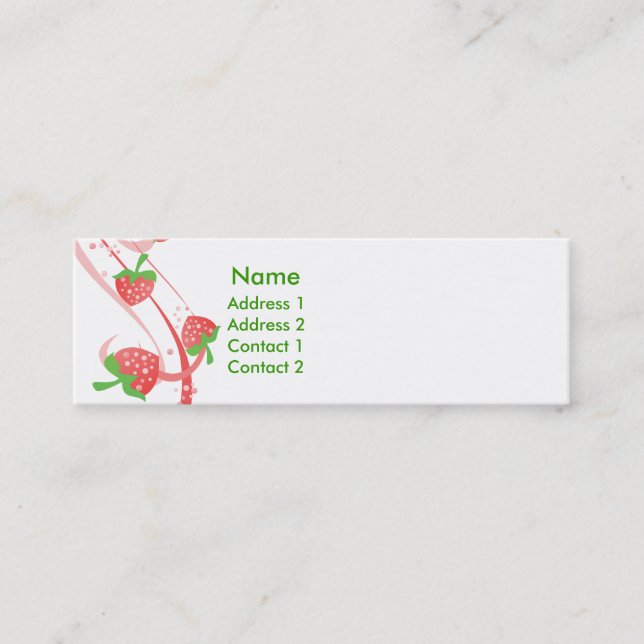 Strawberry-Wirbel für immer Skinny Cards Mini Visitenkarte (Vorderseite)