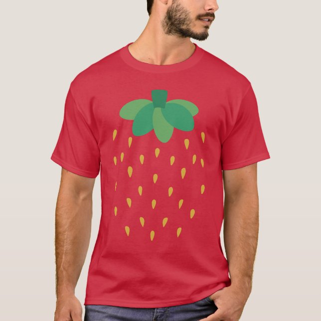 strawberry with a red background T-Shirt (Vorderseite)