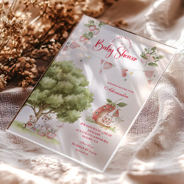 Strawberry Woodland Baby Shower Acryleinladungen